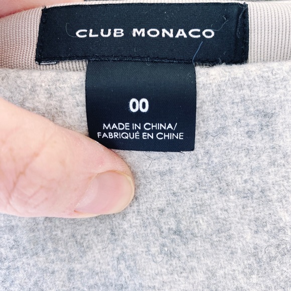 CLUB MONACO Heather Grey Wool skirt Size 00 - Picture 5 of 6